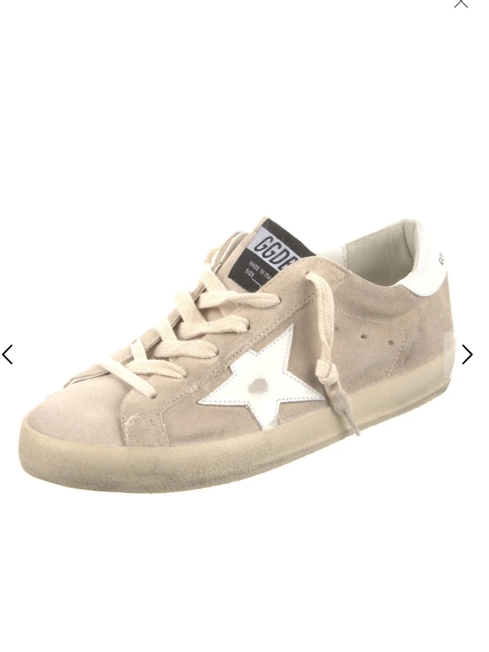 Golden Goose Beige Suede Lasercut Accents Sneakers